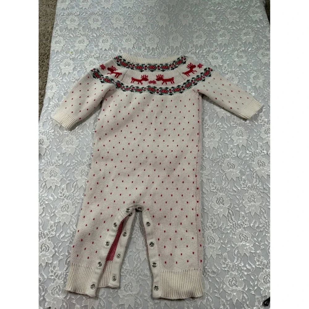 Hanna Andersson Knit Fair Isle Reindeer Long Sleeve Jumper Outfit 12-18 Months